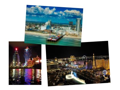 Las Vegas, Atlantic City och Macau